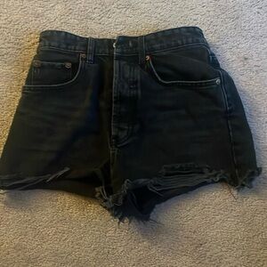 Zara High Waste Ripped TRF Denim Shorts